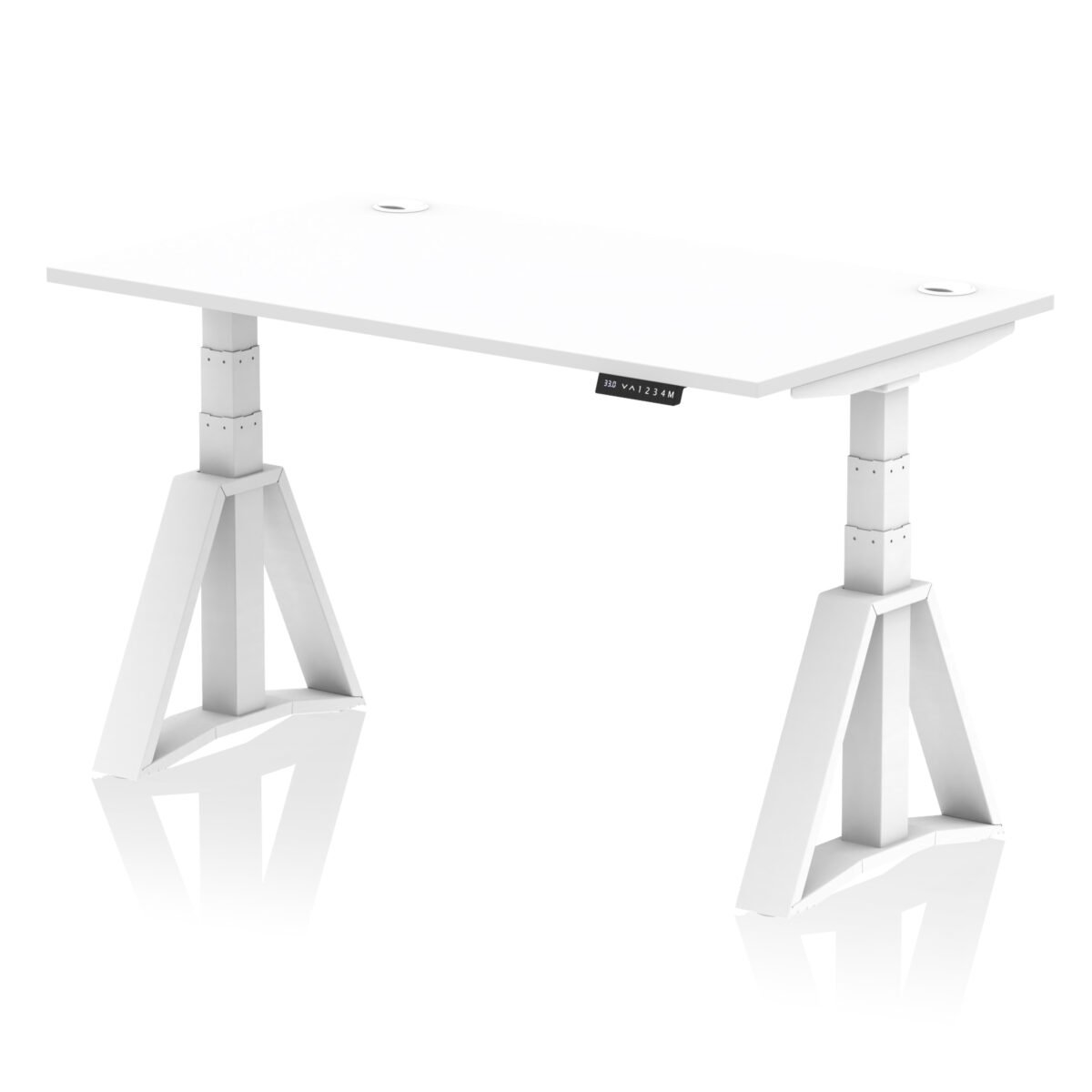 Air Height Adjustable Desk With Cable Ports With Piste Foot - Image 30