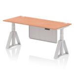 Air Height Adjustable Desk With Cable Ports With Steel Modesty Panel With Piste Foot - Image 4