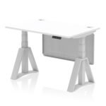 Air Height Adjustable Desk With Cable Ports With Steel Modesty Panel With Piste Foot - Image 9