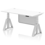 Air Height Adjustable Desk With Cable Ports With Steel Modesty Panel With Piste Foot - Image 11