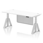 Air Height Adjustable Desk With Cable Ports With Steel Modesty Panel With Piste Foot - Image 12