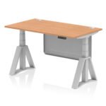 Air Height Adjustable Desk With Cable Ports With Steel Modesty Panel With Piste Foot - Image 18