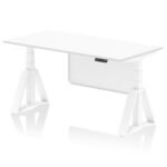 Air Height Adjustable Desk With Cable Ports With Steel Modesty Panel With Piste Foot - Image 31