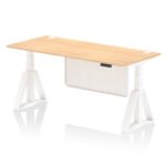 Air Height Adjustable Desk With Cable Ports With Steel Modesty Panel With Piste Foot - Image 36