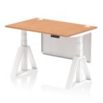 Air Height Adjustable Desk With Cable Ports With Steel Modesty Panel With Piste Foot - Image 37
