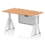 Air Height Adjustable Desk With Cable Ports With Steel Modesty Panel With Piste Foot - Image 38