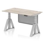 Air Height Adjustable Desk With Cable Ports With Steel Modesty Panel With Piste Foot - Image 43