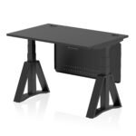 Air Height Adjustable Desk With Cable Ports With Steel Modesty Panel With Piste Foot - Image 73