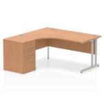 Impulse 1600mm Cantilever Left Crescent Desk Workstation - Image 20