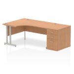 Impulse 1600mm Cantilever Left Crescent Desk Workstation - Image 23