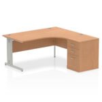 Impulse 1600mm Cable Managed Right Crescent Desk Workstation - Image 20