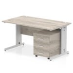 Impulse 1400mm Cable Managed Straight Desk With Mobile Pedestal - Image 6