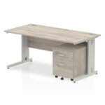 Impulse 1600mm Cable Managed Straight Desk With Mobile Pedestal - Image 5
