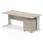 Impulse 1800mm Cable Managed Straight Desk With Mobile Pedestal - Image 6