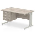 Impulse 1400mm Cable Managed Straight Desk With Single Fixed Pedestal - Image 10