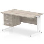 Impulse 1400mm Cable Managed Straight Desk With Single Fixed Pedestal - Image 12