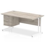 Impulse 1600mm Cantilever Straight Desk With Single Fixed Pedestal - Image 6