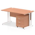 Impulse 1400mm Cantilever Straight Desk With Mobile Pedestal - Image 4