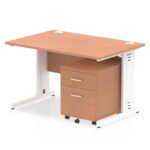 Impulse 1200mm Cable Managed Straight Desk With Mobile Pedestal - Image 3