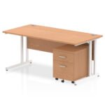 Impulse 1600mm Cantilever Straight Desk With Mobile Pedestal - Image 15