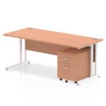 Impulse 1800mm Cantilever Straight Desk With Mobile Pedestal - Image 3