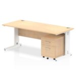 Impulse 1800mm Cable Managed Straight Desk With Mobile Pedestal - Image 11