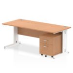 Impulse 1800mm Cable Managed Straight Desk With Mobile Pedestal - Image 15