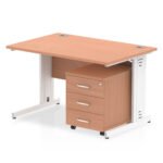 Impulse 1200mm Cable Managed Straight Desk With Mobile Pedestal - Image 4
