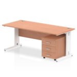 Impulse 1800mm Cable Managed Straight Desk With Mobile Pedestal - Image 4