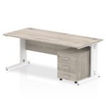 Impulse 1800mm Cable Managed Straight Desk With Mobile Pedestal - Image 8