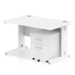Impulse 1200mm Cable Managed Straight Desk With Mobile Pedestal - Image 23