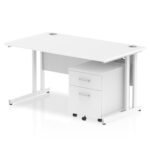 Impulse 1400mm Cantilever Straight Desk With Mobile Pedestal - Image 21