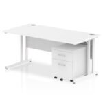 Impulse 1600mm Cantilever Straight Desk With Mobile Pedestal - Image 23