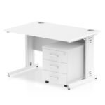 Impulse 1200mm Cable Managed Straight Desk With Mobile Pedestal - Image 24