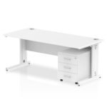 Impulse 1800mm Cable Managed Straight Desk With Mobile Pedestal - Image 24