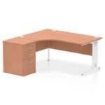 Impulse 1600mm Cable Managed Left Crescent Desk Workstation - Image 3