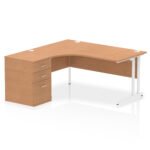Impulse 1600mm Cantilever Left Crescent Desk Workstation - Image 21