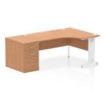 Impulse 1600mm Cable Managed Right Crescent Desk Workstation - Image 24