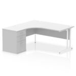 Impulse 1600mm Cantilever Left Crescent Desk Workstation - Image 33