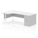 Impulse 1600mm Cantilever Left Crescent Desk Workstation - Image 36