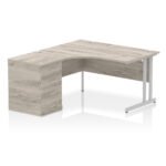 Impulse 1400mm Cantilever Left Crescent Desk Workstation - Image 7