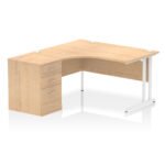 Impulse 1400mm Cantilever Left Crescent Desk Workstation - Image 14