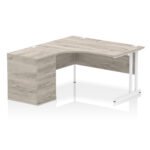 Impulse 1400mm Cantilever Left Crescent Desk Workstation - Image 8