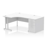Impulse 1400mm Cantilever Left Crescent Desk Workstation - Image 34