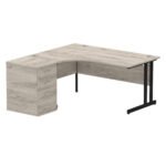 Impulse 1600mm Cantilever Left Crescent Desk Workstation - Image 7