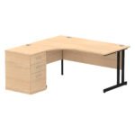 Impulse 1600mm Cantilever Left Crescent Desk Workstation - Image 13