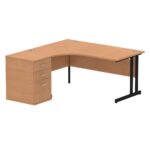 Impulse 1600mm Cantilever Left Crescent Desk Workstation - Image 19