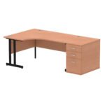 Impulse 1600mm Cantilever Left Crescent Desk Workstation - Image 4