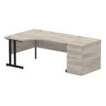 Impulse 1600mm Cantilever Left Crescent Desk Workstation - Image 10
