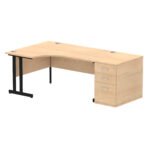 Impulse 1600mm Cantilever Left Crescent Desk Workstation - Image 16